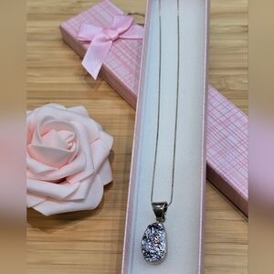 Elegant Pyrite Sterling Silver Pendant Necklace